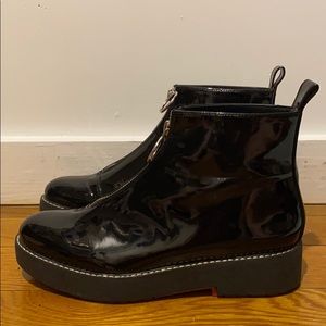 Zara patent leather ankle booties